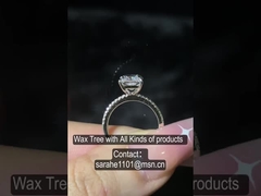 Moissanite διαμαντένιο δαχτυλίδι 925 Ασημένιο δαχτυλίδι γάμου