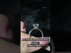 Στρογγυλό σχήμα δαχτυλίδια αρραβώνων Swarovski 2.18g ζευγάρι 925 ασημένια δαχτυλίδια CZ