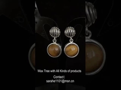 Στρογγυλό σχήμα Tiger Eye Stone Stud σκουλαρίκια Ροδίου επιχρισμένο 925 Ασημένιο για δώρο