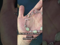 Θεραπευτικές πέτρες 925 Χρυσό βραχιόλι 8x12 χιλιοστών Αργυρό βραχιόλι λευκό νεφρίτη