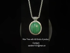 925 Sterling Silver Malachite Pendant 13x15mm Οβάλ σχήμα για γυναίκες