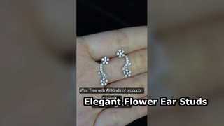 Σκουλαρίκια από ασήμι 925 CZ Flower Stud