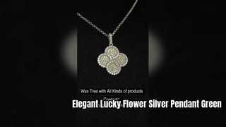 Εκπληκτικό μενταγιόν 925 Lucky Flower με Apple Green CZ