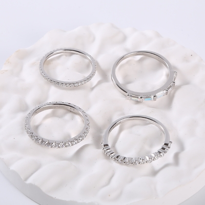 1.30g 925 για άνδρες και για γυναίκες ασημένια γαμήλια δαχτυλίδια δαχτυλιδιών αρραβώνων του CZ για το ζεύγος