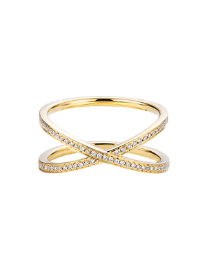 Χρυσός 18k γυναικών με τη διαγώνια μορφή δαχτυλιδιών δαχτυλιδιών 0.39ct διαμαντιών γύρω από τη λαμπρή περικοπή