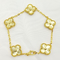 18k καλυμμένο χρυσός τριφύλλι 925 ασημένια σύνολα κοσμήματος βραχιολιών του CZ