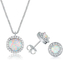 Γυναικών περιδεραίων και σκουλαρικιών κοσμήματος καθορισμένη επένδυση ρόδιου 925 Zircon Opal ασημένια
