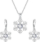 Snowflake γαμήλιων γυναικών δέσμευσης ασημένιο σύνολο σκουλαρικιών περιδεραίων κοσμήματος CZ925 ασημένιο
