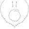 Ασημένιο σύνολο σκουλαρικιών και βραχιολιών περιδεραίων κρυστάλλου κοσμήματος 925 των γαμήλιων γυναικών καθορισμένων
