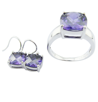 Ροδίου επιχρισμένο Sterling Silver κοσμήματα σετ με κλασικό στυλ λεπτομέρειες