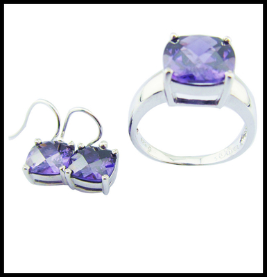 Ροδίου επιχρισμένο Sterling Silver κοσμήματα σετ με κλασικό στυλ λεπτομέρειες