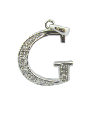 Γ γράμμα 1,25mm/1,5mm πέτρες 925 ασημένιο CZ μενταγιόν προσιτό και κομψό στερλινγκ ασημένιο μενταγιόν διαμάντι αλφάβητο