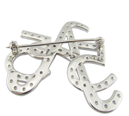 Ελαφριά και περίπλοκη 925 Ασημένια Πιν Brooch Με CZ Sterling Ασημένια Brooch Η τσάντα σας Brooch Design