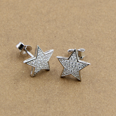 Αστέρας σκουλαρίκι Stud Twinkling Star 925 Sterling Silver Stud σκουλαρίκια για καθημερινή γοητεία αληθινά στέρλινγκ ασημένια σκουλαρίκια