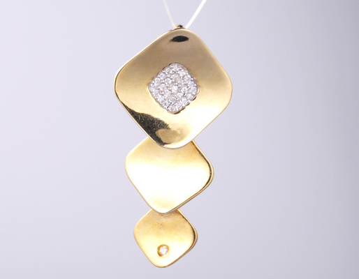 18k λευκό χρυσό χρώμα Γεωμετρικό 925 Sterling Silver Unisex παραθυράκι Κουσούνι παραθυράκι με αλυσίδα κομψή συλλογή πάρτι