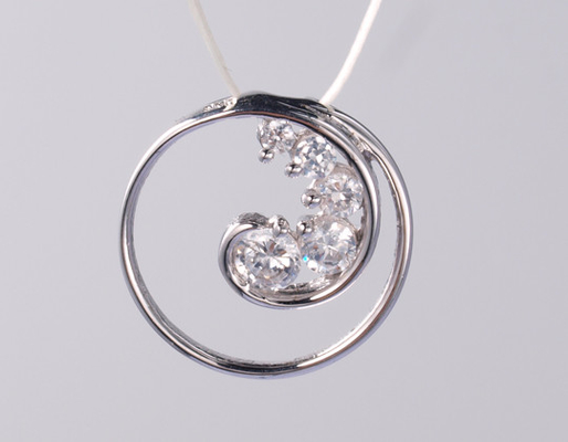 Ατελείωτος Κύκλος 1.25mm/1.5mm Γεωμετρική Σειρά 925 Sterling Silver Ζιρκόν Pendant με Λέιζερ ή χαραγμένο λογότυπο