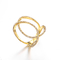 Ο κύκλος κόβει 925 κίτρινα χρυσά δαχτυλίδια αρραβώνων δαχτυλιδιών του CZ επένδυσης 18K κίτρινα