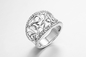 5,81 γραμμάρια ασημώνουν το ωοειδές κυβικό δαχτυλίδι Zirconia ODM δαχτυλιδιών γαμήλιας επετείου