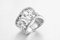 5,81 γραμμάρια ασημώνουν το ωοειδές κυβικό δαχτυλίδι Zirconia ODM δαχτυλιδιών γαμήλιας επετείου