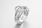 Καρδιά Clasped 925 ασημένιο του CZ δαχτυλιδιών 10.79g Pandora καρδιών εξαιρετικό ασήμι Zirconia δαχτυλιδιών σαφές κυβικό