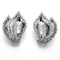 Ριγωτά σκουλαρίκια φύλλων 925 ασημένιες σειρές φύσης σκουλαρικιών του CZ που προσαρμόζονται