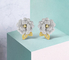 0.33ct άσπρα χρυσά διαμαντιών σκουλαρικιών λουλουδιών καμελιών σκουλαρίκια γυναικείων 18k