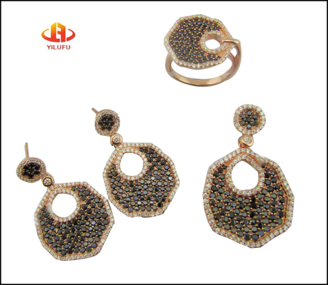 925 Silver Dangle Pendant Set With AAA Cz Stones Custom Logo Αρκαθάλης Κλειδί