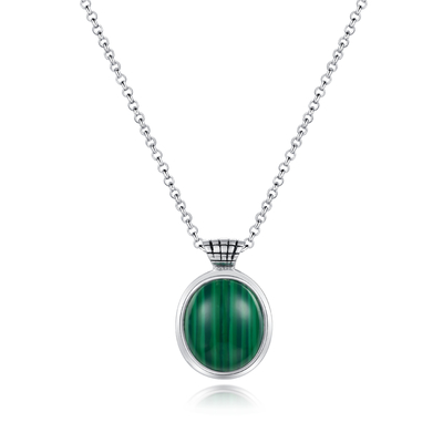 Εξαιρετικό ασημένιο Malachite 925 κρεμαστό κόσμημα 13x15mm Oval που διαμορφώνεται για τις γυναίκες